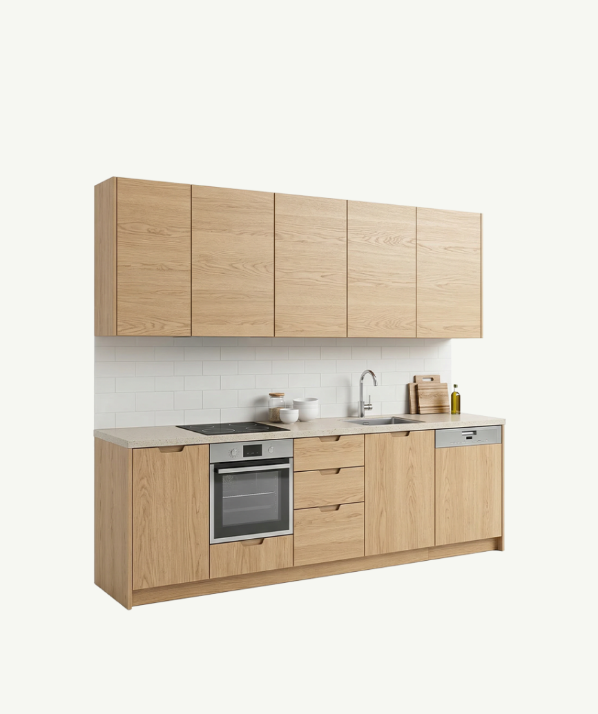 Linear Natural Oak Kitchen