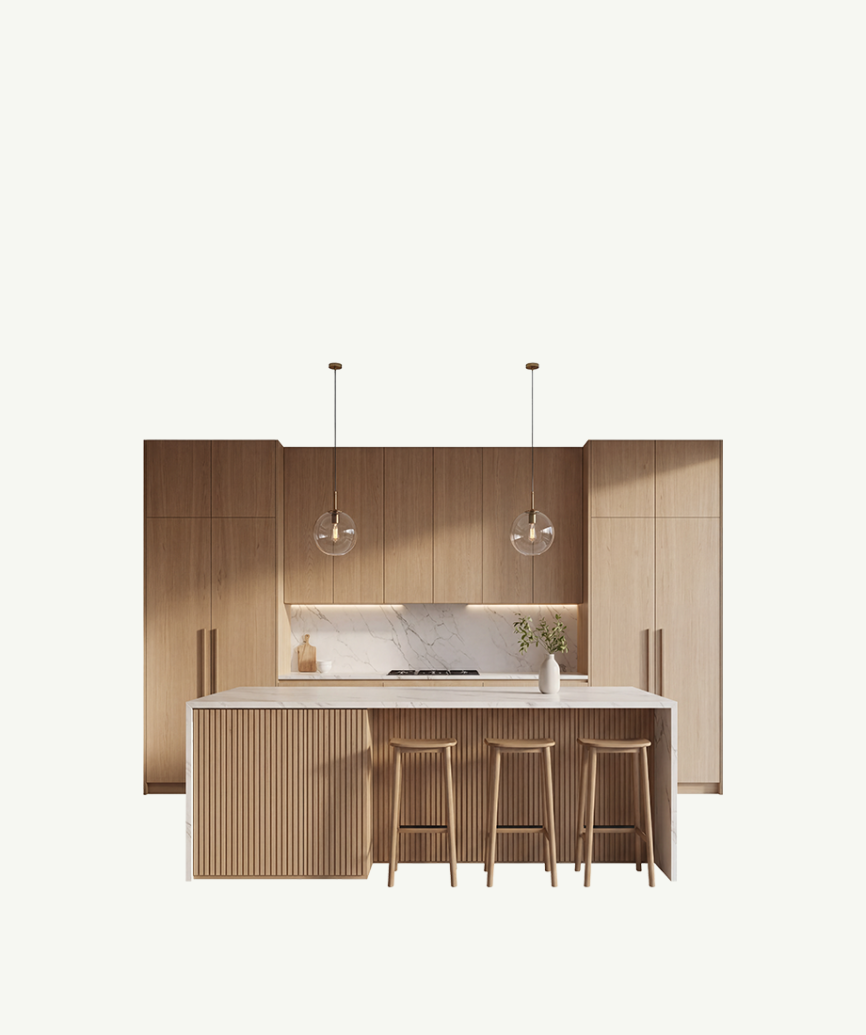 Seamless Natural Wood Kitchen